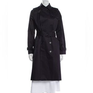 A.P.C. Navy Double-Breasted Trench Coat